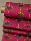 Lace Fan Fuchsia – Silk Jacquard (3.5 Meters)